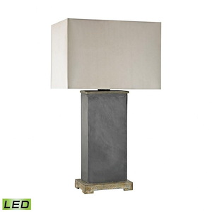 Elliot Bay - Transitional Style w/ Coastal/Beach inspirations - Slate and Stone 9.5W 1 LED Outdoor Table Lamp - 28 Inches tall 16 Inches wide - 873398