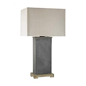 Elliot Bay - Transitional Style w/ Coastal/Beach inspirations - Slate and Stone 1 Light Outdoor Table Lamp - 28 Inches tall 16 Inches wide - 873401