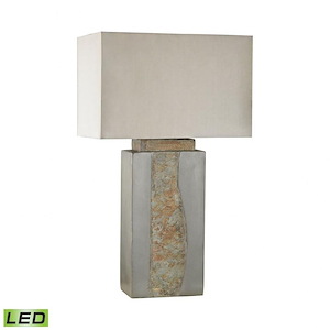 Musee - Transitional Style w/ Coastal/Beach inspirations - Stone 32 in. 9.5W 1 LED Outdoor Table Lamp - 32 Inches tall 17 Inches wide