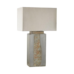 Musee&#194;&#160; - Transitional Style w/ Coastal/Beach inspirations - Stone 1 Light Outdoor Table Lamp - 32 Inches tall 17 Inches wide