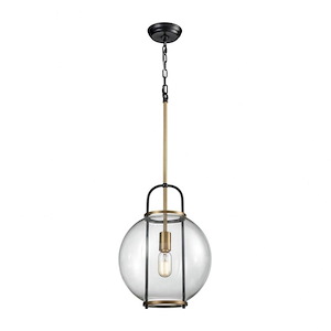 Faraday - Transitional Style w/ Luxe/Glam inspirations - Glass and Metal 1 Light Pendant - 53 Inches tall 12 Inches wide