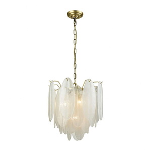 Hush - Modern/Contemporary Style w/ Luxe/Glam inspirations - Glass and Metal 4 Light Small Pendant - 18 Inches tall 18 Inches wide