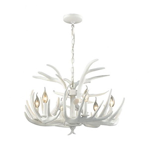 Big Sky - Transitional Style w/ Luxe/Glam inspirations - Composite 6 Light Chandelier - 17 Inches tall 25 Inches wide