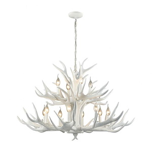 Big Sky - Transitional Style w/ Luxe/Glam inspirations - Composite 12 Light Chandelier - 27 Inches tall 39 Inches wide