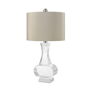 Chalette - Traditional Style w/ Luxe/Glam inspirations - Crystal and Faux Silk 1 Light Table Lamp - 21 Inches tall 11 Inches wide - 873009