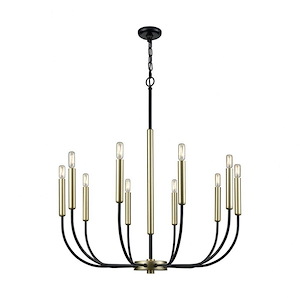 Transatlantique - Traditional Style w/ Victorian inspirations - Metal 10 Light Chandelier - 34 Inches tall 34 Inches wide