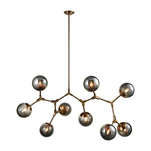Synapse - Modern/Contemporary Style w/ Luxe/Glam inspirations - Glass and Metal 9 Light Chandelier - 30 Inches tall 60 Inches wide - 875184