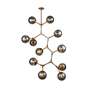 Synapse - Modern/Contemporary Style w/ Luxe/Glam inspirations - Glass and Metal 11 Light Chandelier - 58 Inches tall 35 Inches wide