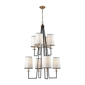 Nico - Traditional Style w/ Luxe/Glam inspirations - Metal 8 Light Chandelier - 48 Inches tall 30 Inches wide
