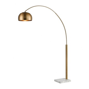 Solar Flair - Modern/Contemporary Style w/ Mid-CenturyModern inspirations - Marble and Metal 1 Light Floor Lamp - 77 Inches tall 13 Inches wide