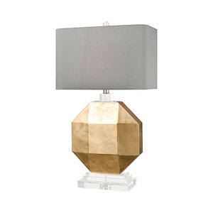 Alcazaba - Modern/Contemporary Style w/ Luxe/Glam inspirations - Crystal and Wood 1 Light Table Lamp - 30 Inches tall 17 Inches wide