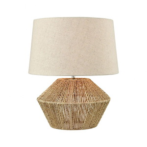 Vavda - Transitional Style w/ Coastal/Beach inspirations - Natural Rope 1 Light Table Lamp - 20 Inches tall 14 Inches wide