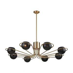 Scarab - Modern/Contemporary Style w/ Luxe/Glam inspirations - Metal 8 Light Chandelier - 11 Inches tall 47 Inches wide