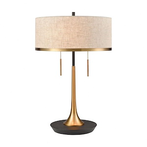 Magnifica - Modern/Contemporary Style w/ Mid-CenturyModern inspirations - Metal 2 Light Table Lamp - 22 Inches tall 14 Inches wide