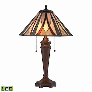 Foursquare - 18W 2 LED Table Lamp In Glam Style-24 Inches Tall and 17 Inches Wide