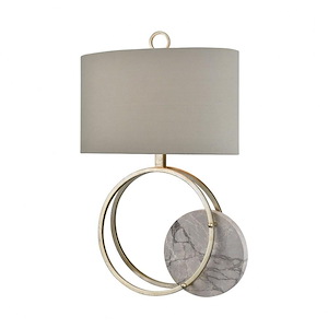 Moonstruck - Modern/Contemporary Style w/ Mid-CenturyModern inspirations - Marble and Metal 1 Light Table Lamp - 29 Inches tall 19 Inches wide