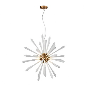 Spiritus - Modern/Contemporary Style w/ Mid-CenturyModern inspirations - Glass and Metal 39W 13W LED Pendant - 26 Inches tall 28 Inches wide - 872357