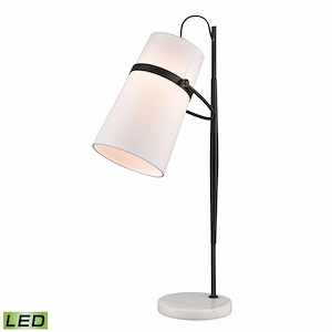 Banded Shade - 9W 1 LED Desk Lamp In Glam Style-28 Inches Tall and 16 Inches Wide - 1303571
