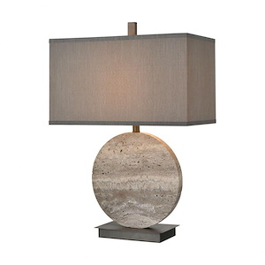 Vermouth - Transitional Style w/ Mid-CenturyModern inspirations - Marble and Metal 1 Light Table Lamp - 27 Inches tall 18 Inches wide