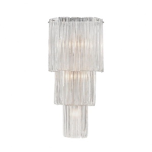 Diplomat - Transitional Style w/ Luxe/Glam inspirations - Glass and Metal 5 Light Wall Sconce - 27 Inches tall 13 Inches wide