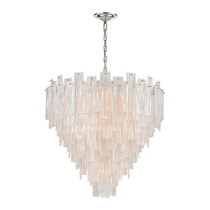 Diplomat - Transitional Style w/ Luxe/Glam inspirations - Glass and Metal 21 Light Large Pendant - 27 Inches tall 32 Inches wide
