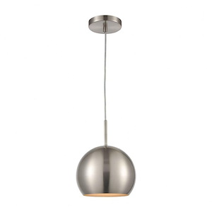 Salt Rim - Modern/Contemporary Style w/ Mid-CenturyModern inspirations - Metal 1 Light Mini Pendant - 10 Inches tall 8 Inches wide