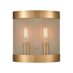 Line in the Sand - Modern/Contemporary Style w/ ArtDeco inspirations - Metal 2 Light Wall Sconce - 8 Inches tall 8 Inches wide