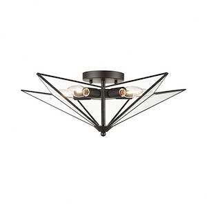 Moravian Star - Transitional Style w/ ModernFarmhouse inspirations - Glass and Metal 5 Light Large Flush Mount - 7 Inches tall 21 Inches wide - 874360