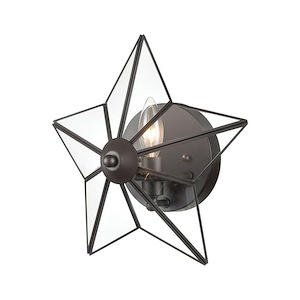 Moravian Star - Transitional Style w/ ModernFarmhouse inspirations - Glass and Metal 1 Light Wall Sconce - 12 Inches tall 12 Inches wide