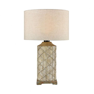 Sloan - Transitional Style w/ ModernFarmhouse inspirations - Composite and Slate 1 Light Outdoor Table Lamp - 25 Inches tall 16 Inches wide