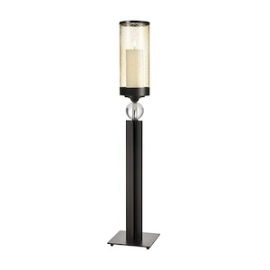 Tall Guy - Transitional Style w/ Urban/Industrial inspirations - Glass and Metal Candle Holder - 37 Inches tall 8 Inches wide