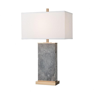 Archean - Transitional Style w/ Luxe/Glam inspirations - Marble and Metal 1 Light Table Lamp - 30 Inches tall 18 Inches wide