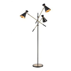 Chiron - Transitional Style w/ Mid-CenturyModern inspirations - Metal 3 Light Adjustable Floor Lamp - 73 Inches tall 43 Inches wide