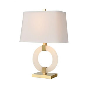 Envrion - Transitional Style w/ Luxe/Glam inspirations - Alabaster and Metal 1 Light Table Lamp - 23 Inches tall 15 Inches wide
