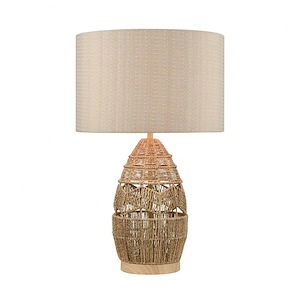 Husk - Transitional Style w/ Coastal/Beach inspirations - Handwoven Rope 1 Light Table Lamp - 25 Inches tall 16 Inches wide - 1007318