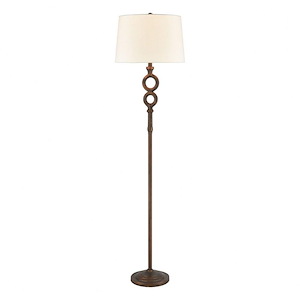 Hammered Home - Transitional Style w/ ModernFarmhouse inspirations - Composite and Metal 1 Light Floor Lamp - 67 Inches tall 17 Inches wide