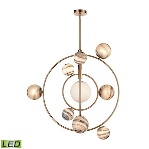 Orbital - Modern/Contemporary Style w/ Luxe/Glam inspirations - Glass and Metal 30W 10 LED Chandelier - 36 Inches tall 35 Inches wide - 1007437