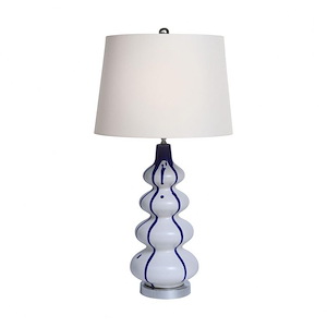 Bowered - Transitional Style w/ Coastal/Beach inspirations - Earthenware and Metal 1 Light Table Lamp - 28 Inches tall 15 Inches wide