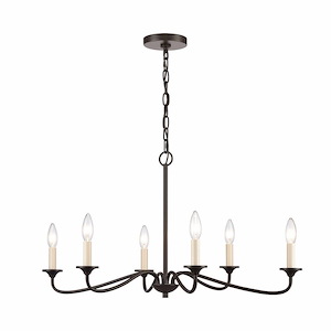 Quinn - 30 Inch Wide 6-Light Chandelier In Transitional Style - 1271615