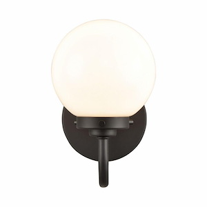 Fairbanks - 8.5 Inch High 1-Light Sconce In Modern Style with White Glass