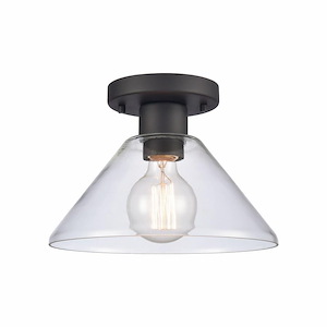 Vivica - 10 Inch Wide 1-Light Flush Mount In Transitional Style with Clear Shade