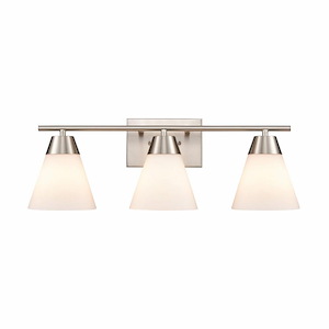 Vivica - 24 Inch Wide 3-Light Vanity Light In Transitional Style with White Shade