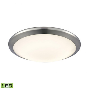 Clancy - 11W 1 LED Round Flush Mount in Modern/Contemporary Style with Art Deco and Urban/Industrial inspirations - 3 Inches tall and 12 inches wide