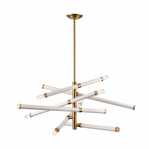 Crosspiece - 6 Light Chandelier In Transitional Style-17 Inches Tall and 39 Inches Wide