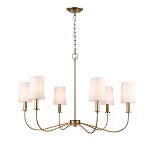 West Point - 6 Light Chandelier In Transitional Style-24 Inches Tall and 36 Inches Wide