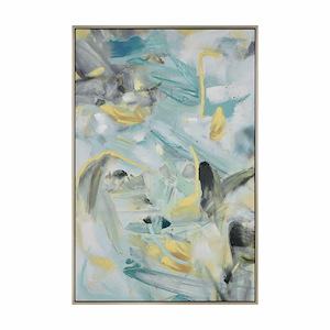 Trumpet Floral - Abstract Framed Wall Art In Transitional Style-71 Inches Tall and 47.25 Inches Wide