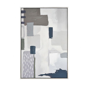 Pender - Abstract Framed Wall Art In Traditional Style-59 Inches Tall and 39.25 Inches Wide