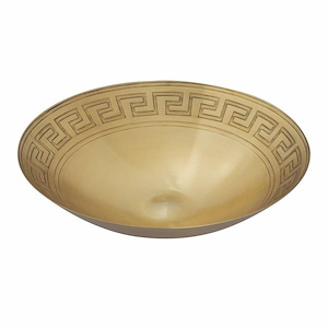 Greek Key - Centerpiece Bowl In Transitional Style-5 Inches Tall and 19 Inches Wide - 1119526