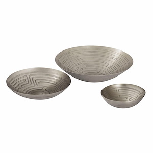Maze - Bowl (Set of 3) In Transitional Style-3.25 Inches Tall and 13 Inches Wide