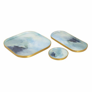 Leonard - Tray (Set of 3) In Transitional Style-1 Inches Tall and 14 Inches Wide